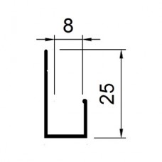 L профиль: PDP-100 (L-8) под панели: 8 мм, 25 х 11 х 3000 мм.