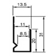 L профиль: PDP-100 (L-8/10) под панели: 8, 10 мм., 31 х 20 х 13,5 х 3000 мм.